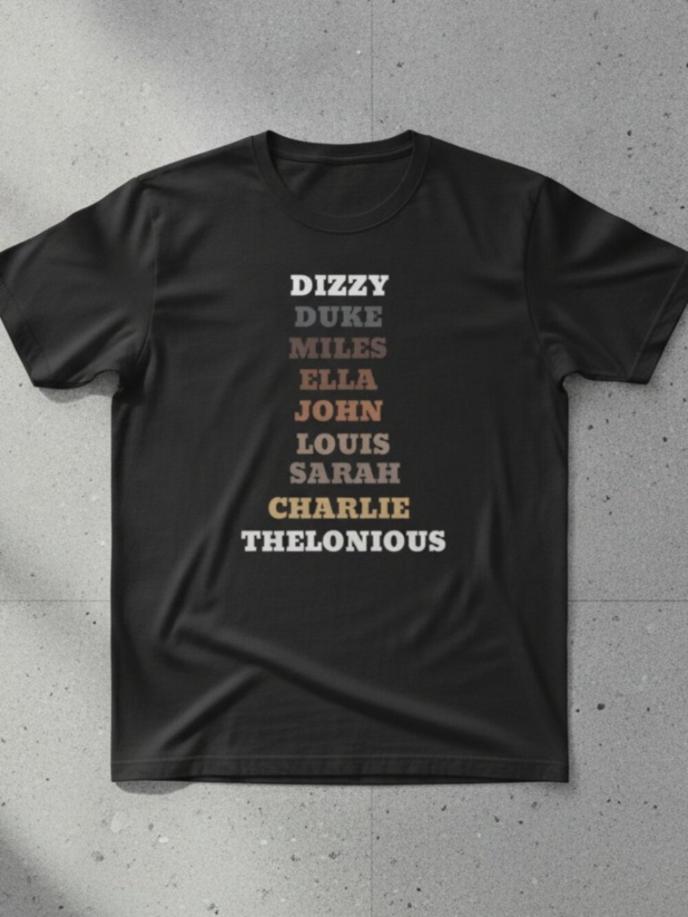 Jazz Legends Tribute T-Shirt | Dizzy Duke Miles Ella Charlie Thelonious Retro